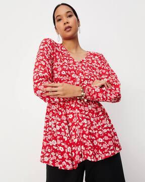 floral print tunic top