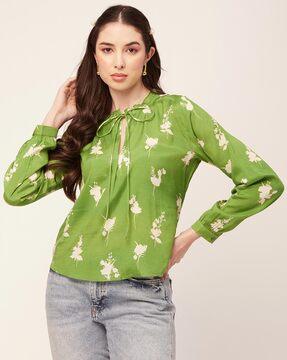 floral print tunic with 3/4th sleeves