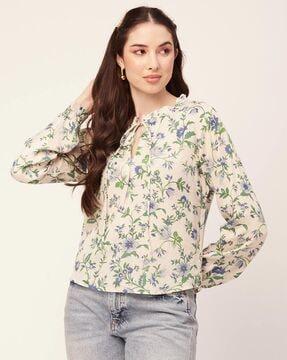 floral print tunic with full sleeves