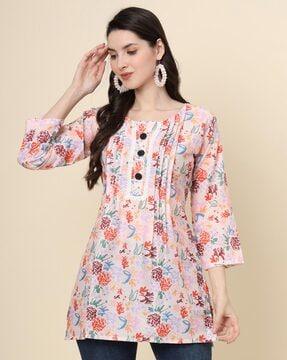 floral print tunic with full sleeves