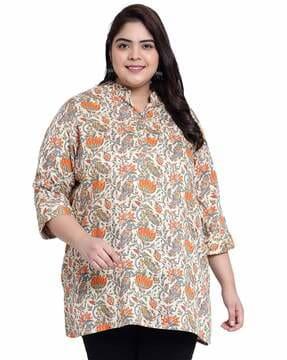 floral print tunic with insert pocket