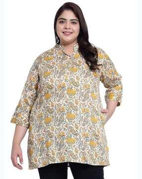 floral print tunic with insert pocket