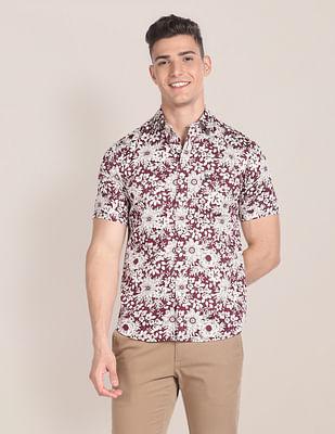 floral print twill shirt