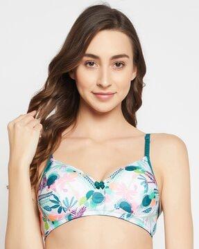 floral print under-wired t-shirt bra