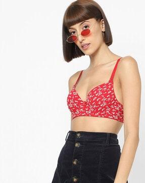 floral print underwired bra