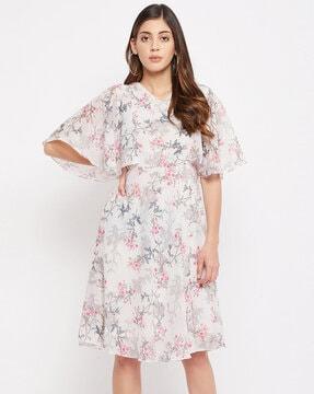 floral print v-neck dress
