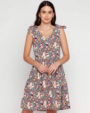 floral print v-neck dress