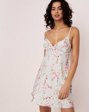 floral print v-neck slip