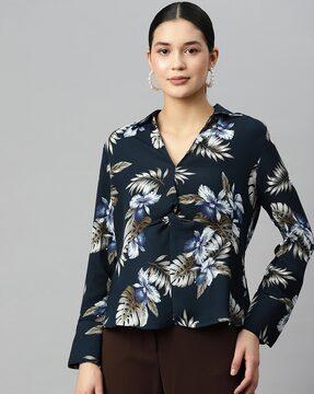 floral print v-neck top