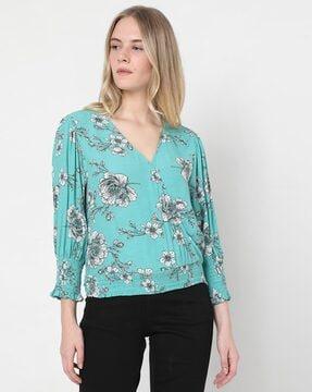 floral print v-neck top