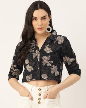 floral print v-neck top