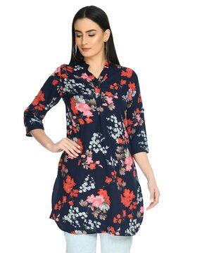 floral print v-neck tunic