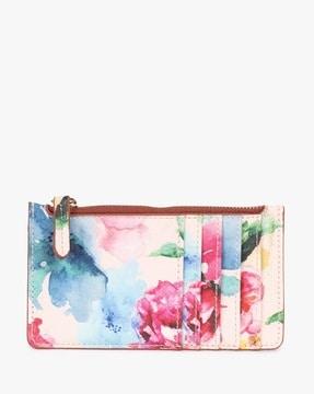 floral print wallet with card slots