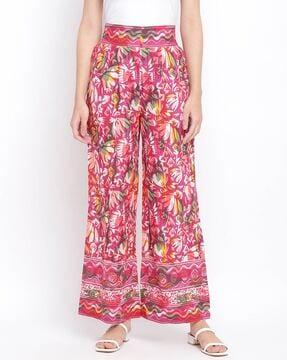 floral print wide leg palazzos