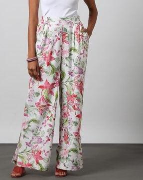 floral print wide leg pants