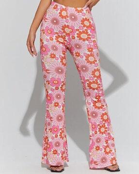floral print wide leg trousers