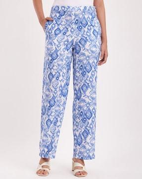 floral print wide leg trousers