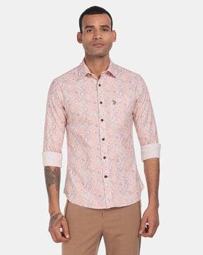 floral print with patch pocket