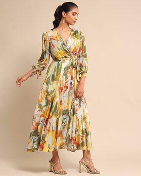 floral print wrap dress