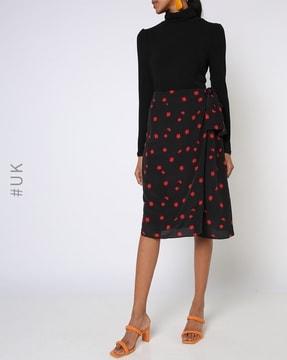 floral print wrap skirt