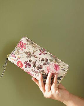 floral print zip-around wallet