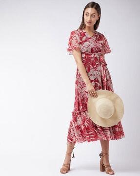 floral printed a-line  dress