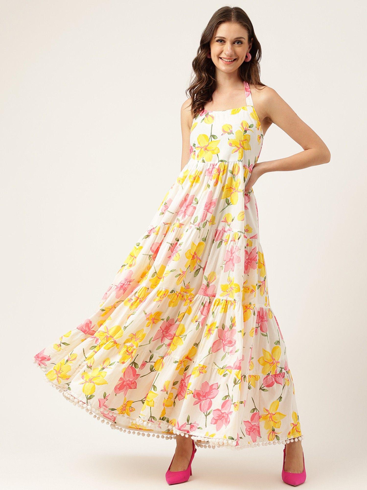 floral printed a-line dress