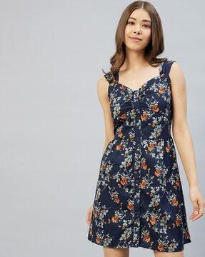 floral printed a-line dress