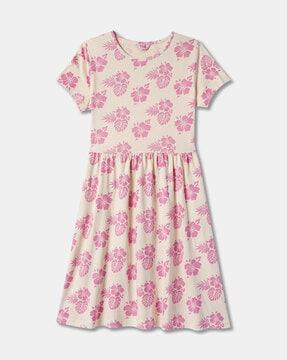 floral printed a-line dress