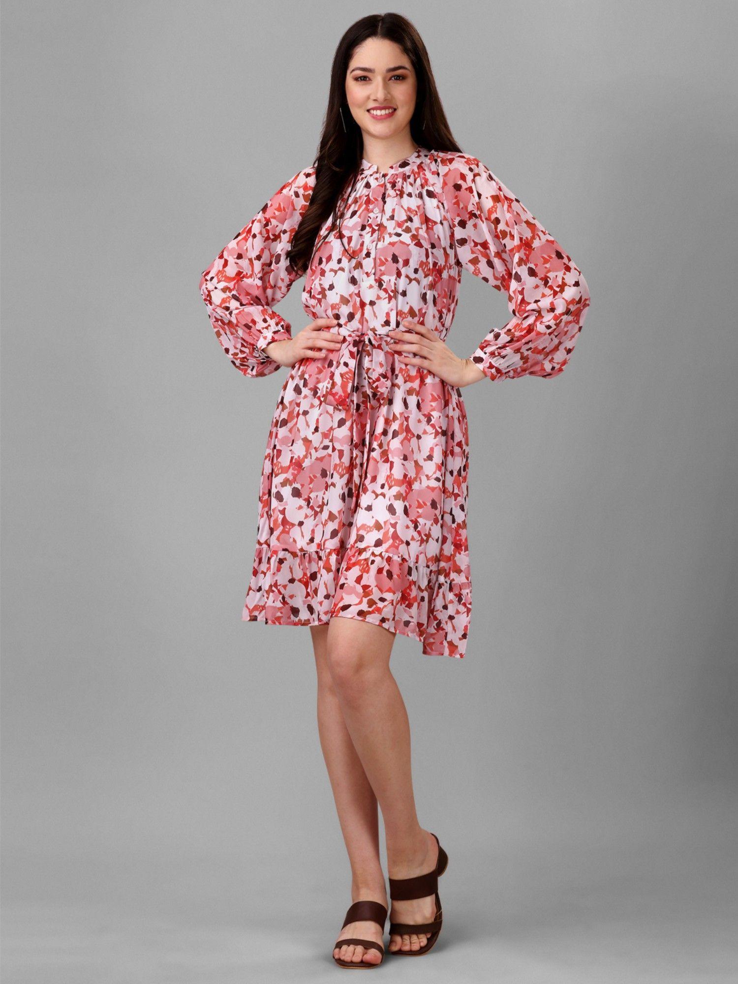 floral printed a-line georgette dress