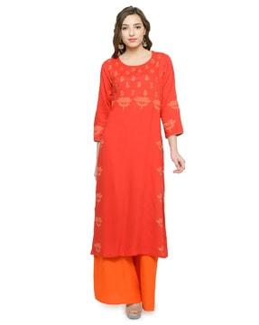 floral printed a-line kurta