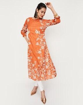 floral printed a-line kurta