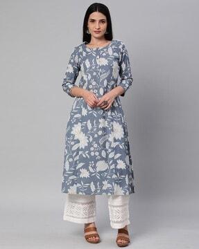 floral printed a-line kurta