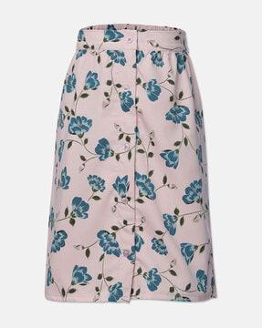 floral printed a-line skirt