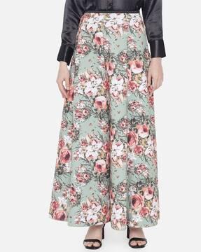 floral printed a-line skirt