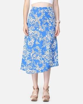 floral printed a-line skirt