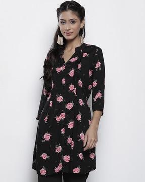 floral printed a-line tunic