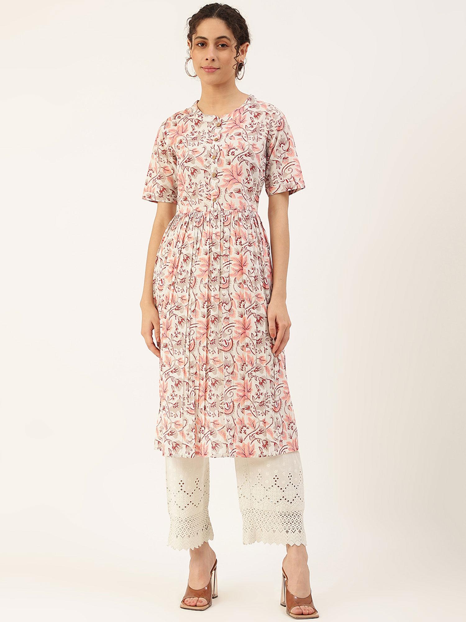 floral printed cotton kurta