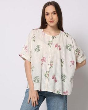 floral printed dobby shirt