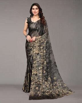 floral printed embellished saree