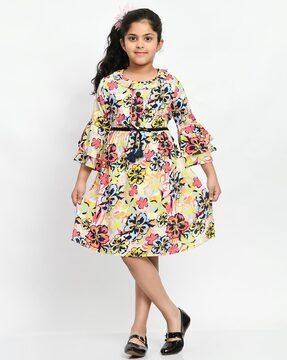floral printed fit & flare dress