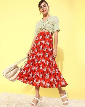 floral printed flared skirt