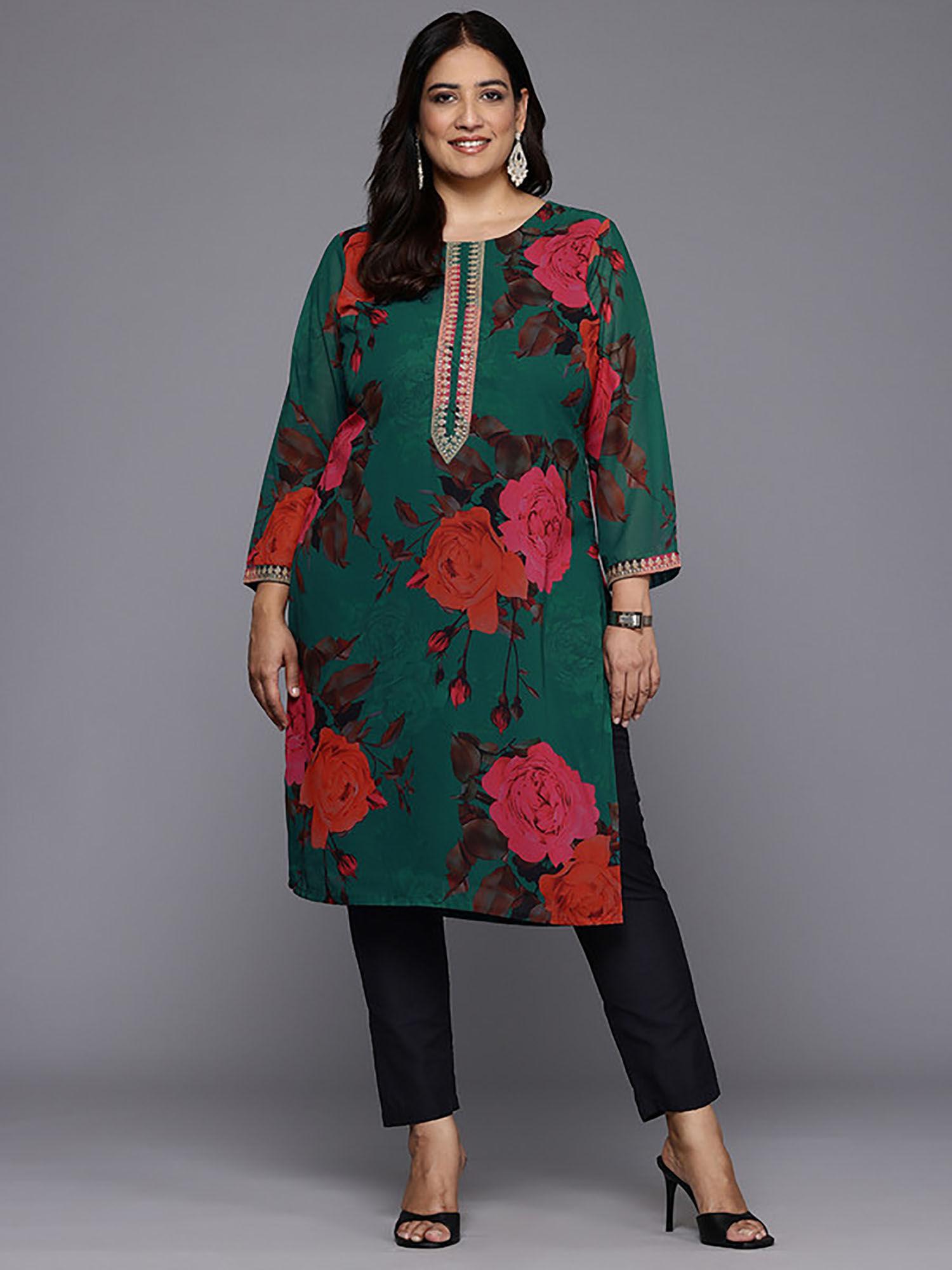 floral printed georgette kurta