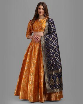 floral printed lehenga choli set with dupatta