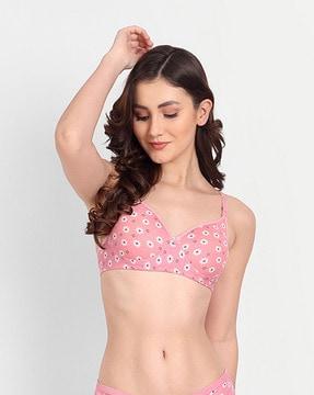 floral printed lightly-padded bra