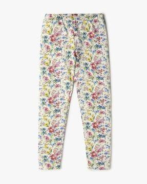floral printed mid-rise knitted leggings
