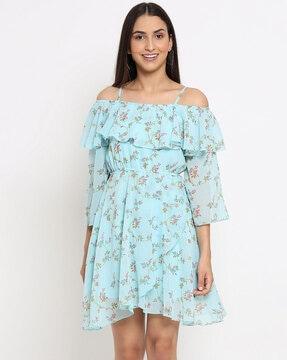 floral printed off shoulder dress