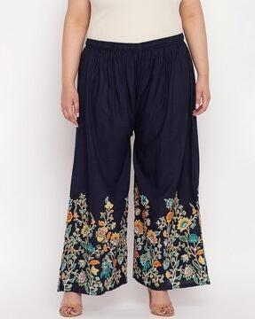 floral printed palazzos with elasticated waist