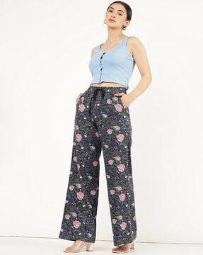floral printed relaxed fit palazzos