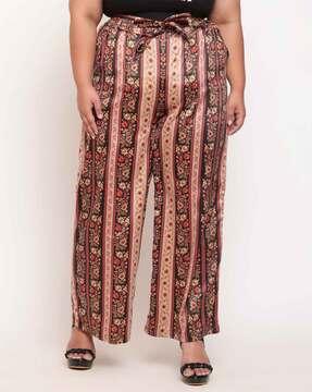 floral printed relaxed fit trousers